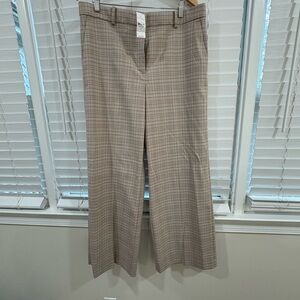 Ann Taylor Checkered Trousers in Brown and Cream